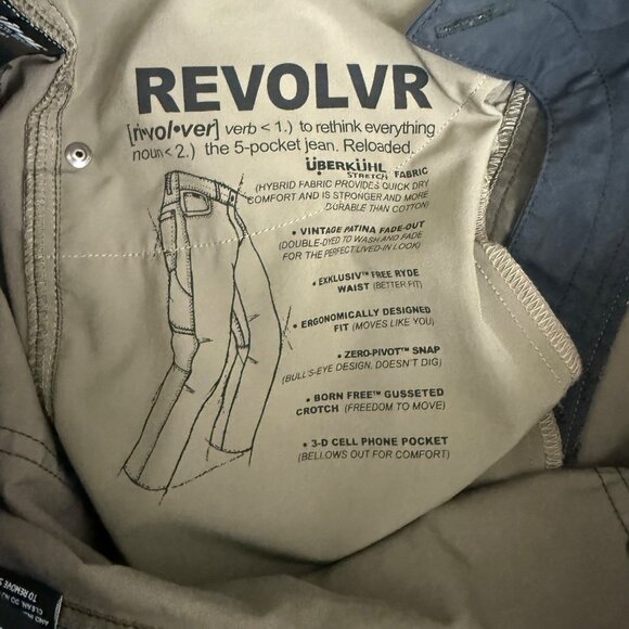 Kuhl Revolvr Patina Stretch 5 Pocket Hybrid Quick Dry Pants 5232 Mens sz 34x32 - Picture 7 of 12
